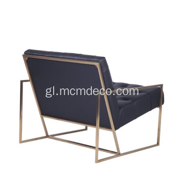 Sillón moderno de salón de coiro auténtico